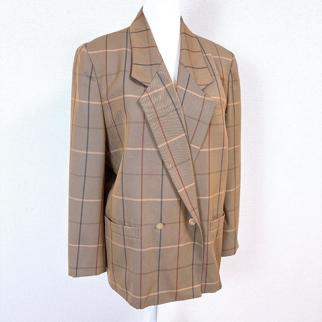 Burberrys テーラードジャケット ダブル 15BR ロゴボタン チェック