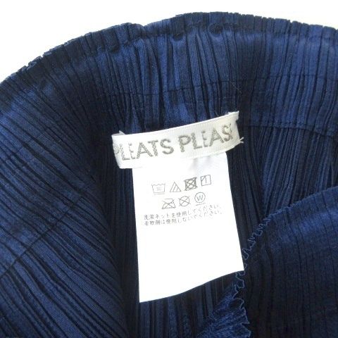 プリーツプリーズ PLEATS PLEASE 25SS プリーツ ワイドパンツ ネイビー 紺 3 PP51JF125 DECORATOM_COM_BR