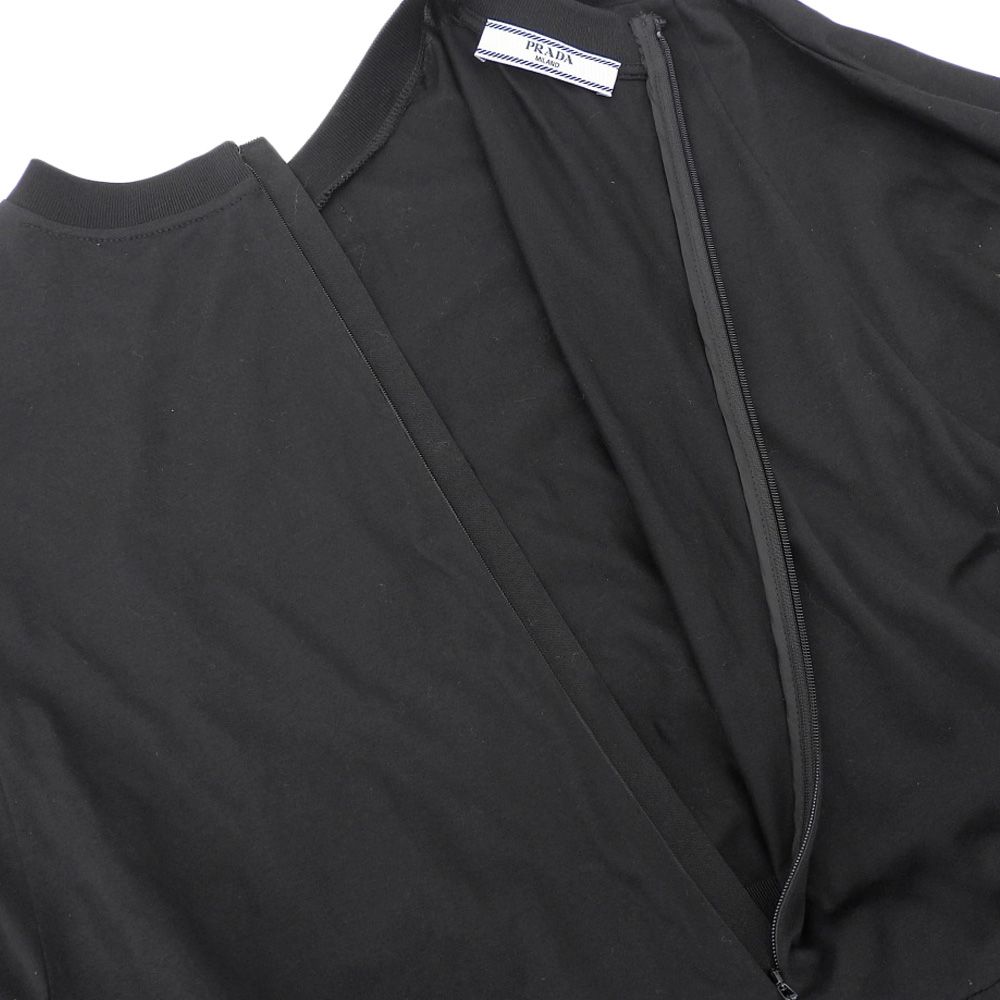 美品 PRADA プラダ フロントサークルロゴ コットン ロングスリーブ  