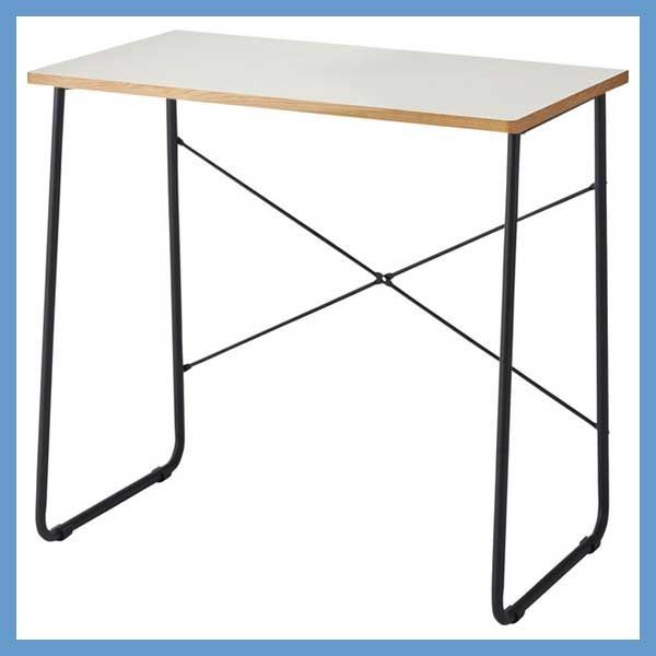 シンプルなワークデスク 天板表面 PVCシート W80×D48×H75cm No.401 ホワイト