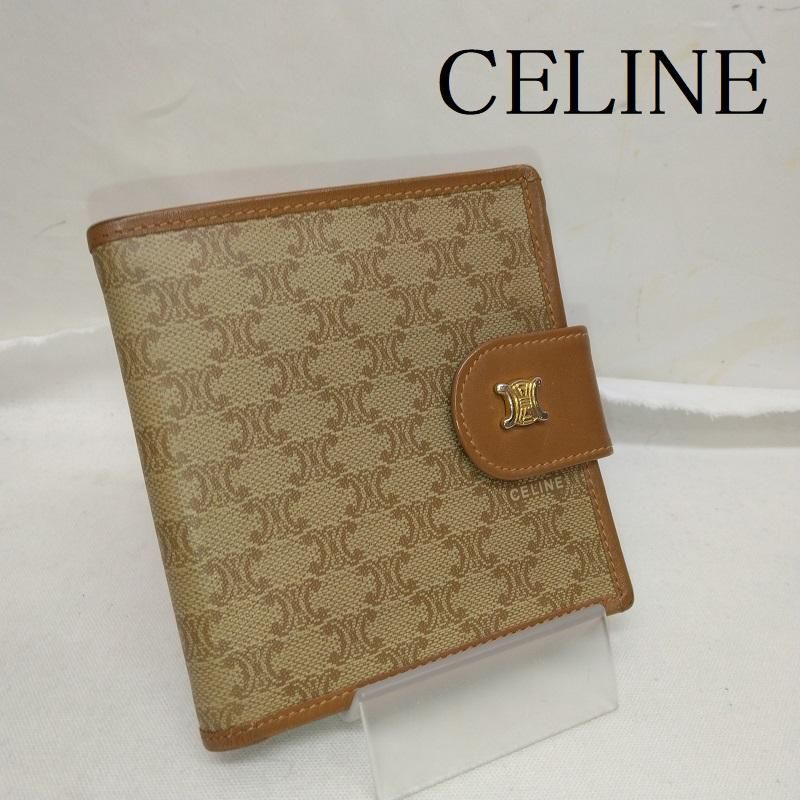 美品 セリーヌ CELINE マカダム 折財布 二つ折 財布 ユニセックス 楽天市場】セリーヌ マカダム柄 二つ折り財布（小銭入れなし