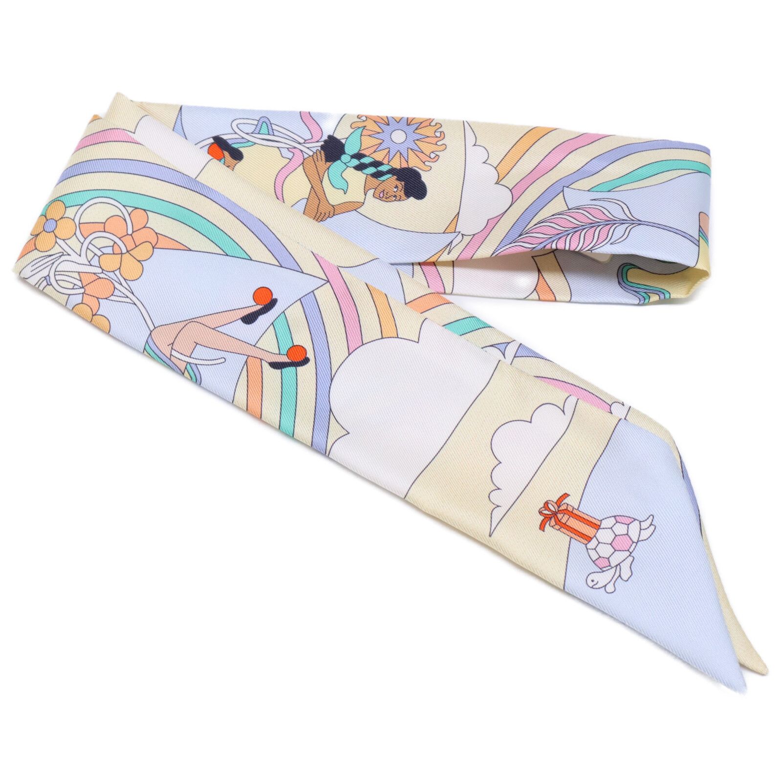HERMES ツイリー　空飛ぶカレ エルメス ツイリー CARRES VOLANTS 空飛ぶカレ スカーフ シルク
