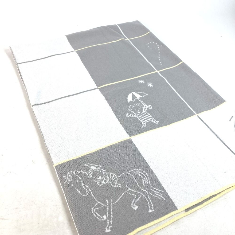 HERMES エルメス ブランケット プレード カブリオル コットン グリ