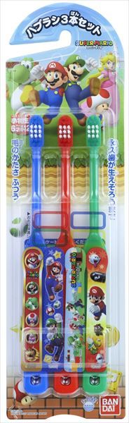 まとめ買い-60点セット ハブラシ３本セット スーパーマリオ バンダイ 歯ブラシ