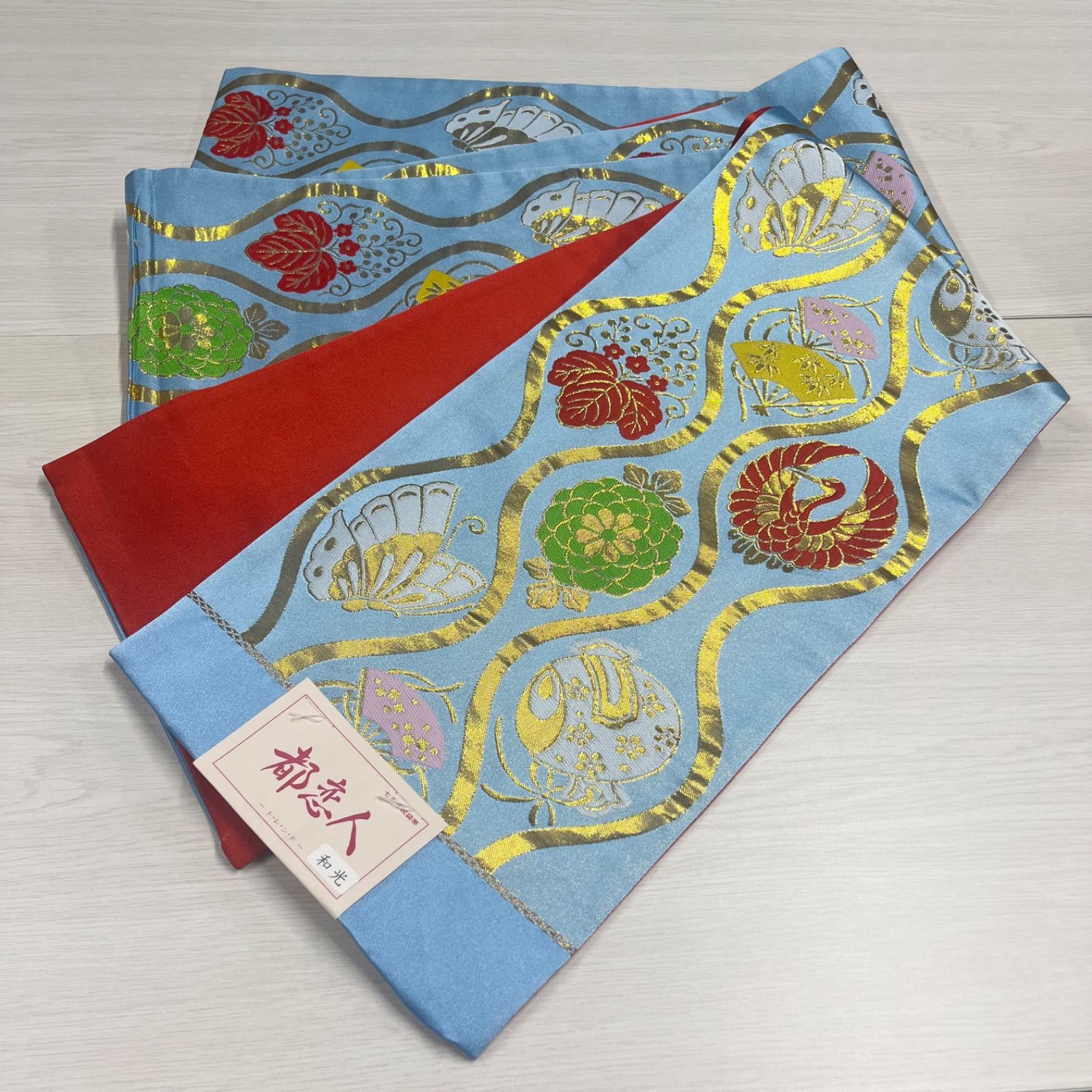 ♥ 匿名配送 子ども 袋帯 帯 七五三 七歳 子供用 日本製 水色 赤 扇子 蝶 鶴 花柄 和柄 STEELWINDOWSANDDOORS_COM