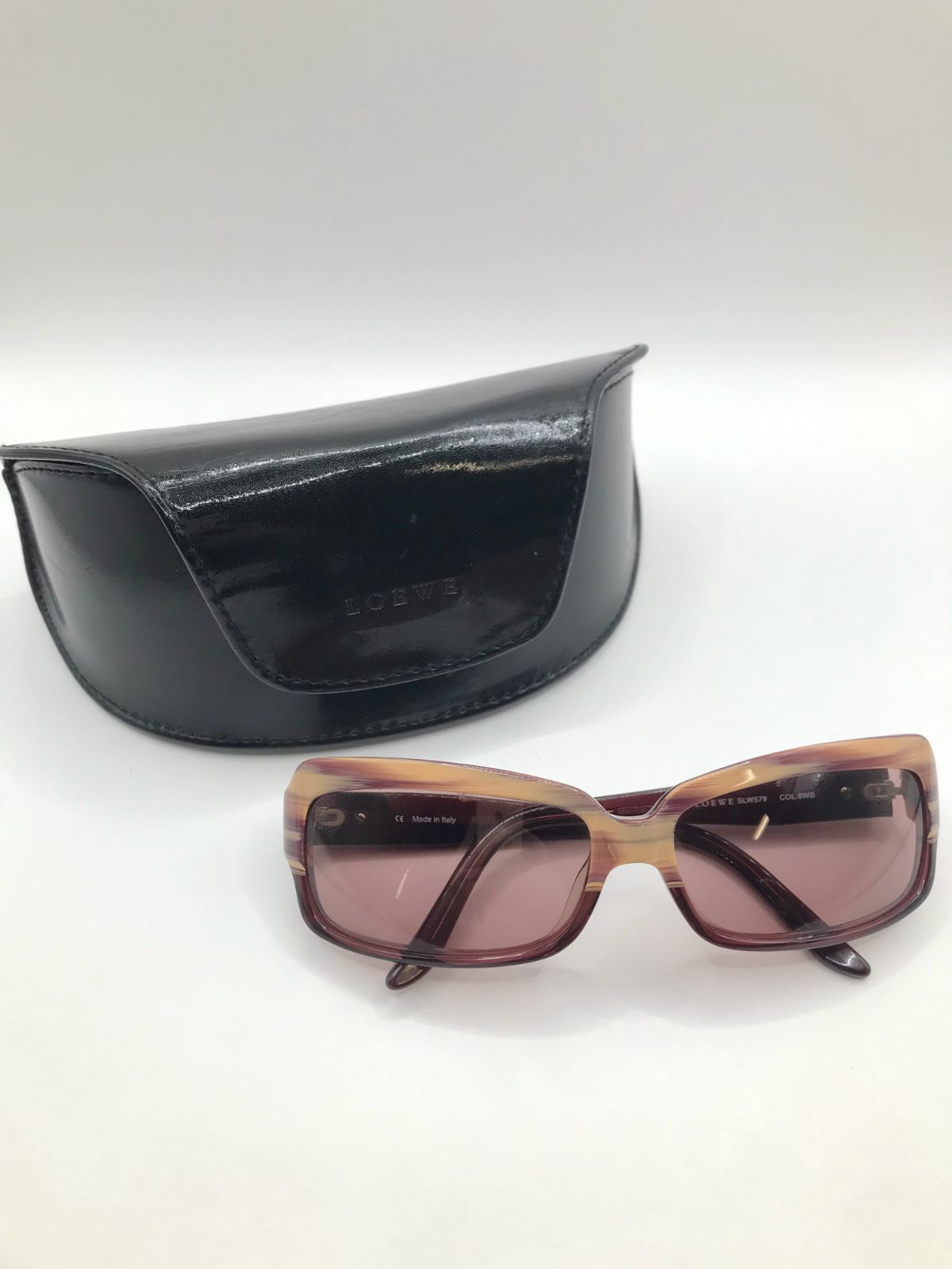 MK147△LOEWE サングラス SLW579 べっ甲風 ケース付き