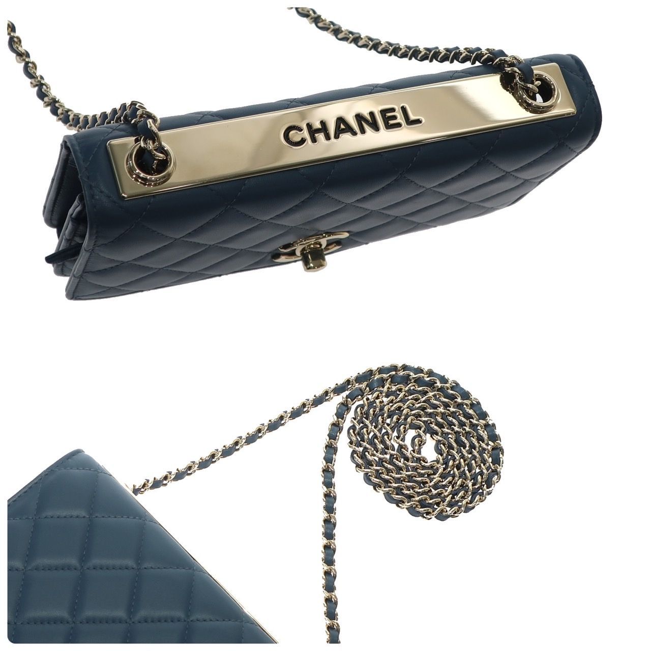 極美品】CHANEL シャネル マトラッセ チェーンウォレット ロゴ 