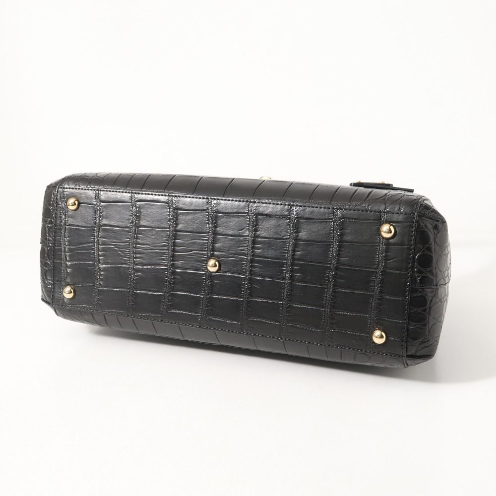 未使用 コッコクリスターロ 三宝 JRA認定 クロコダイル ハンドバッグ □未使用品□Cocco Cristallo × sanpo コッコクリスターロ