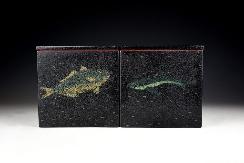 魚尽くし箱 一対