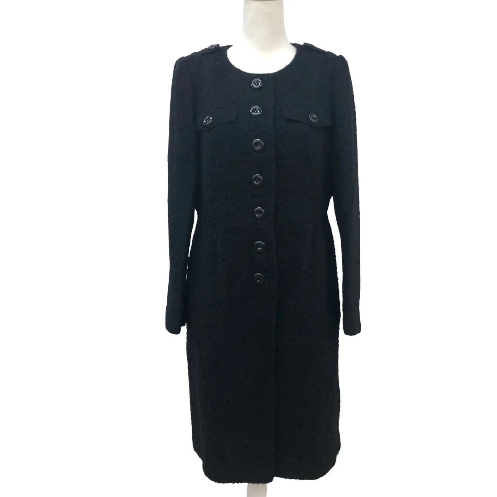 Z1557【希少】BURBERRY バーバリー 三陽商会 ノーカラーコート Aライン