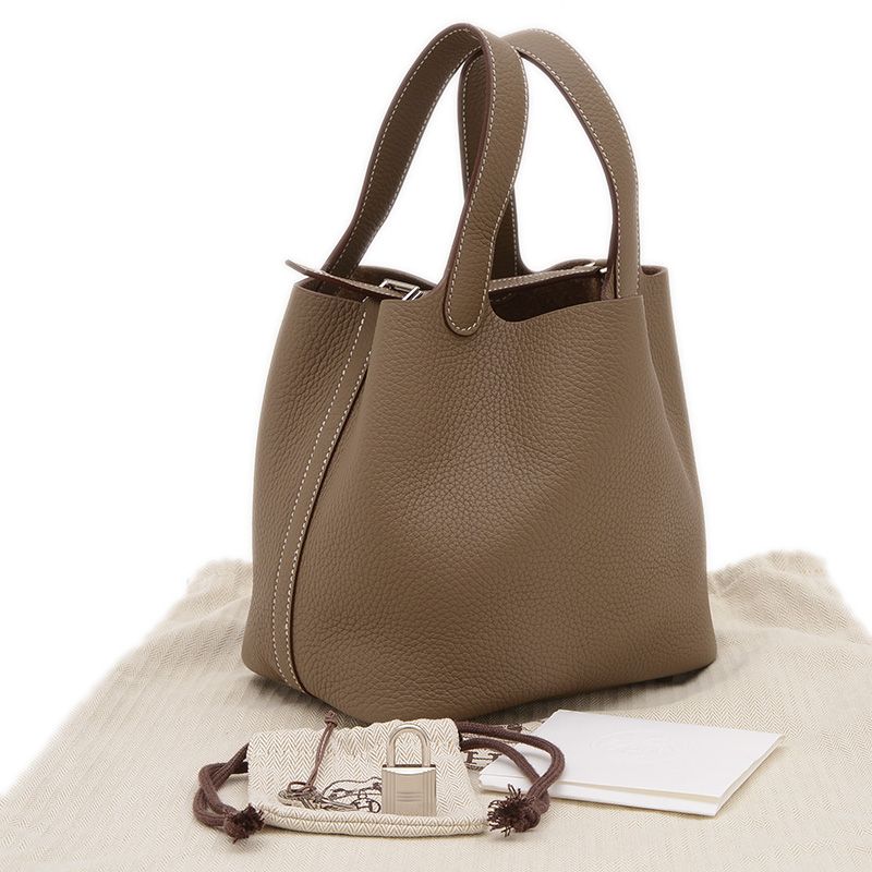 エルメス ピコタンロックPM 18 トリヨン エトゥープ シルバー