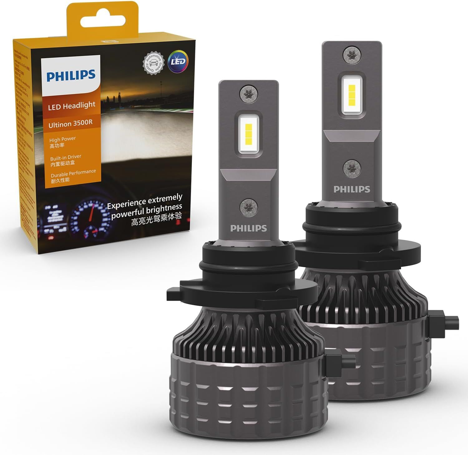 Philips(フィリップス) HB3/4 LEDヘッドライト 【新車検・ロービーム車検対応】 6500K 高輝度タイプ ハイルーメン 自動車用バルブ 11005U3500X2 2個入