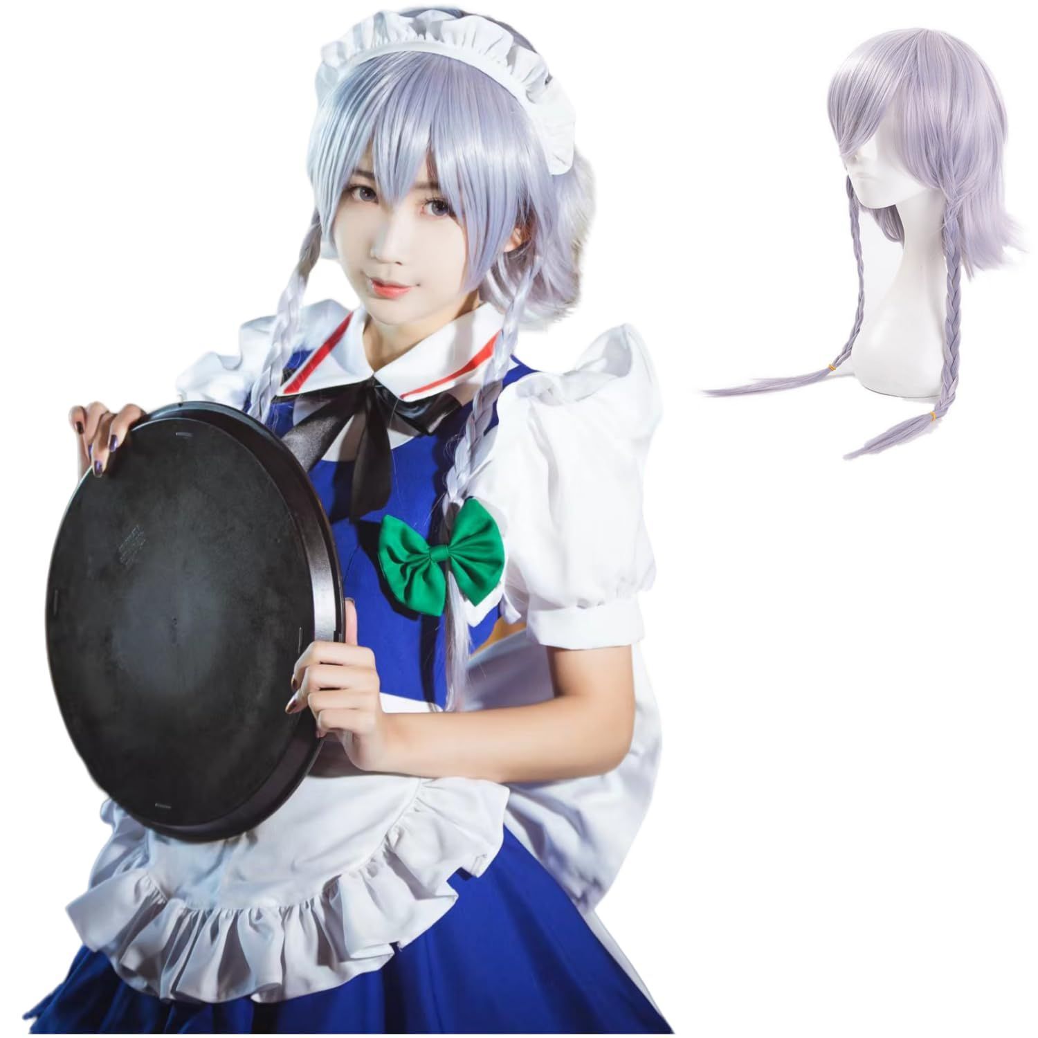 COSSA 十六夜咲夜 コスプレ ウィッグ付き 十六夜咲夜風 十六夜 いざよい さくや コスプレ 衣装 アニメ ハロウィン ステージ服 舞台 ハロウィン クリスマス