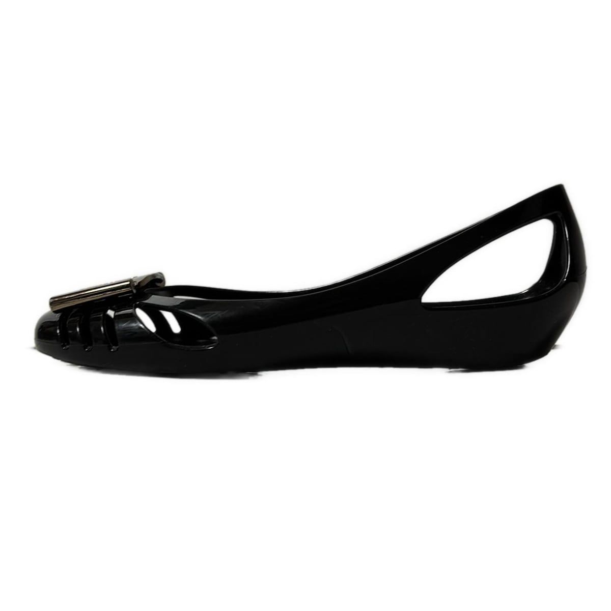 サルバトーレ フェラガモ黒 フラットシューズ 7号Mサイズ 携帯できるシューズ FERRAGAMO/SalvatoreFerragamo(サルバトーレフェラガモ