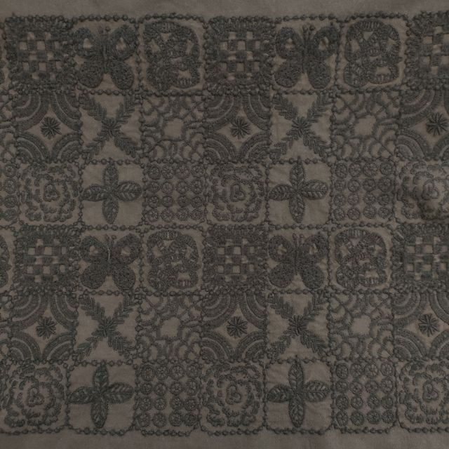 mina perhonen forest tile qa3900 刺繍 ワンピース チャコールグレー  