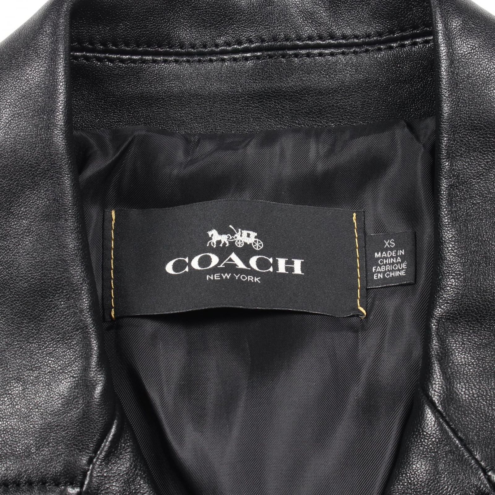 コーチ COACH ライダースジャケット ブラック その他 ライダース
