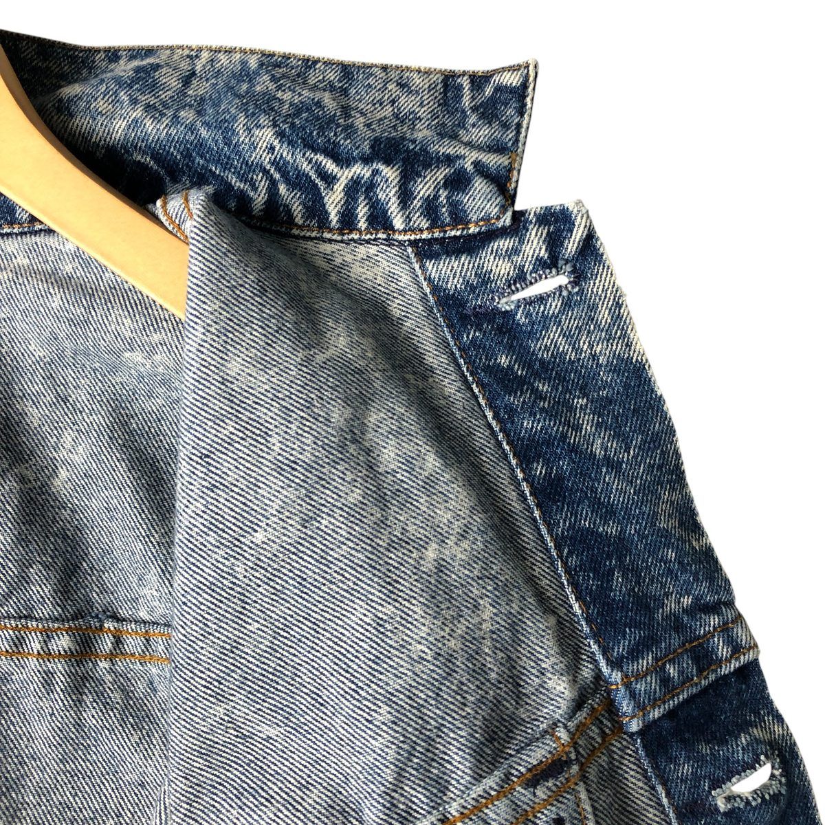 写真 古着】90s LEVIS ケミカル デニムジャケット ヴィンテージ M