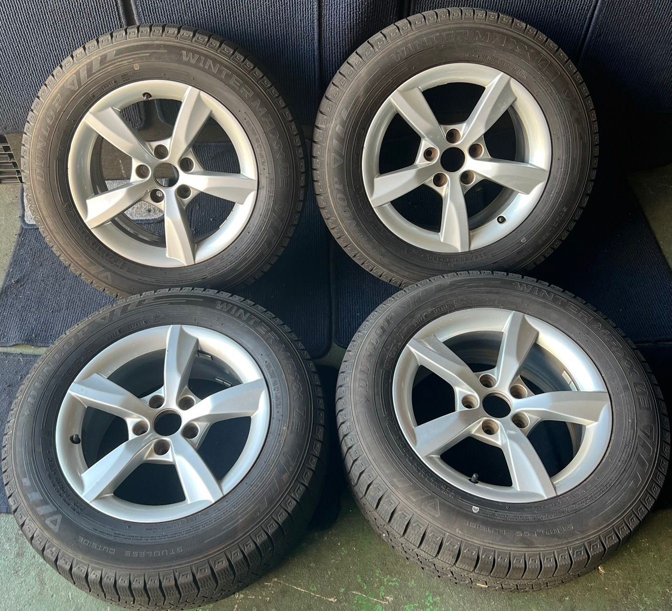 アウディ A6 4G 純正 16インチ ホイール4本 7.5J 37 PCD112 ハブ径約66 DUNLOP 225|60R16 2021年 No.659