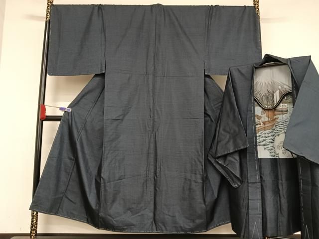平和屋着物●男性 本場大島紬 アンサンブル 100亀甲 総詰め キングサイズ 正絹 ♥ AABA4941np