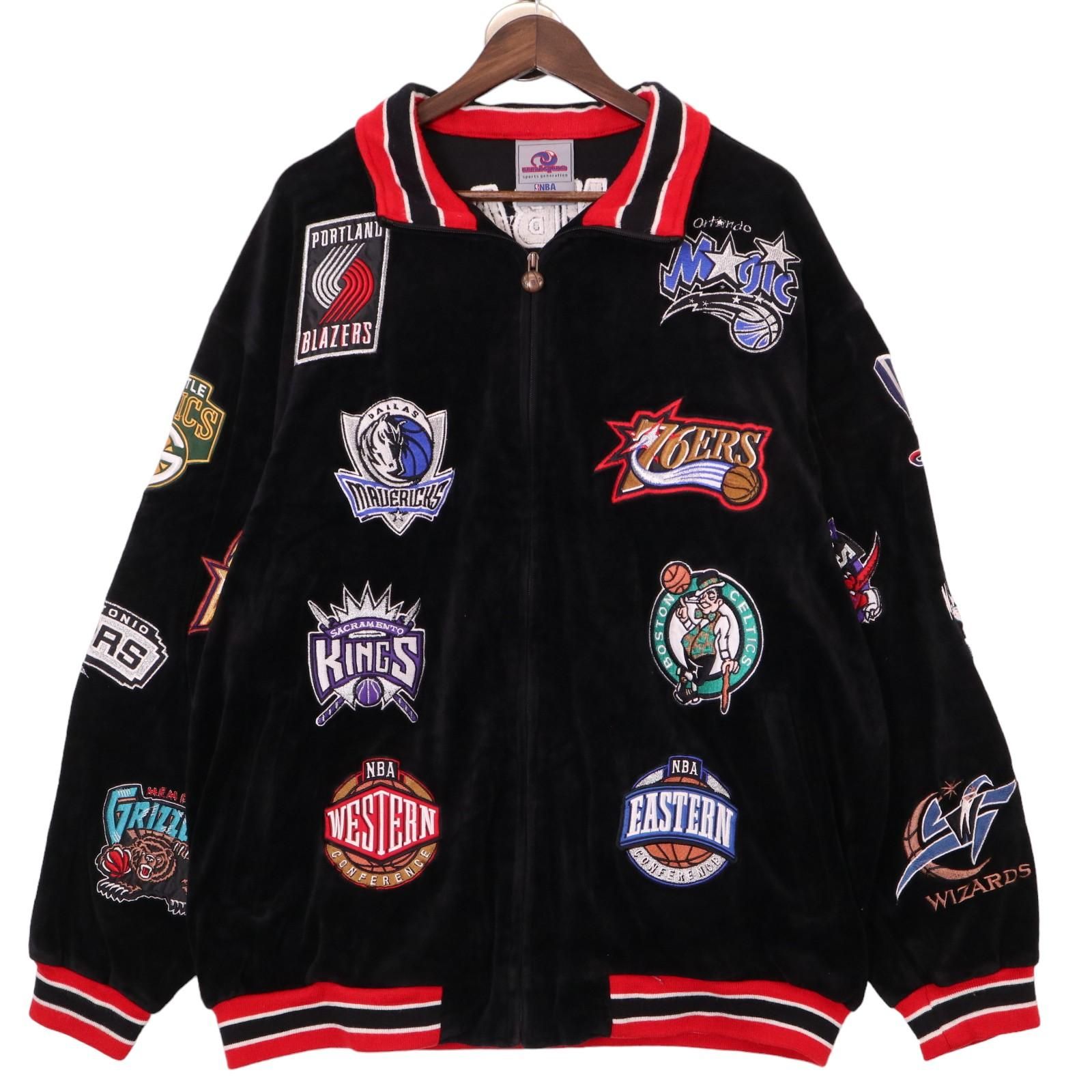 90年代 90s unique スイングトップワッペンジャケット NBA ブラック 