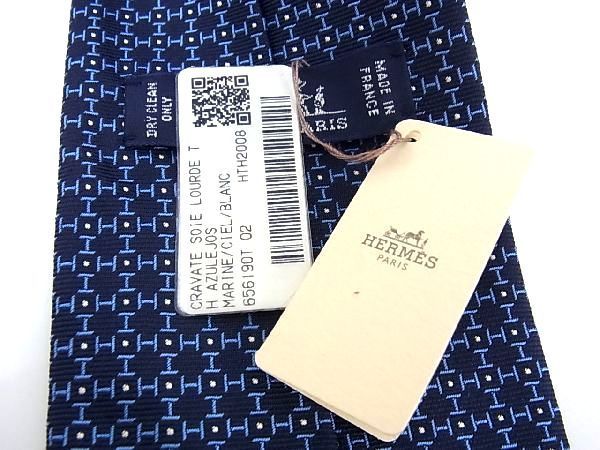 □新品□未使用□ HERMES エルメス H Azulejos tie シルク100％ 総柄 H