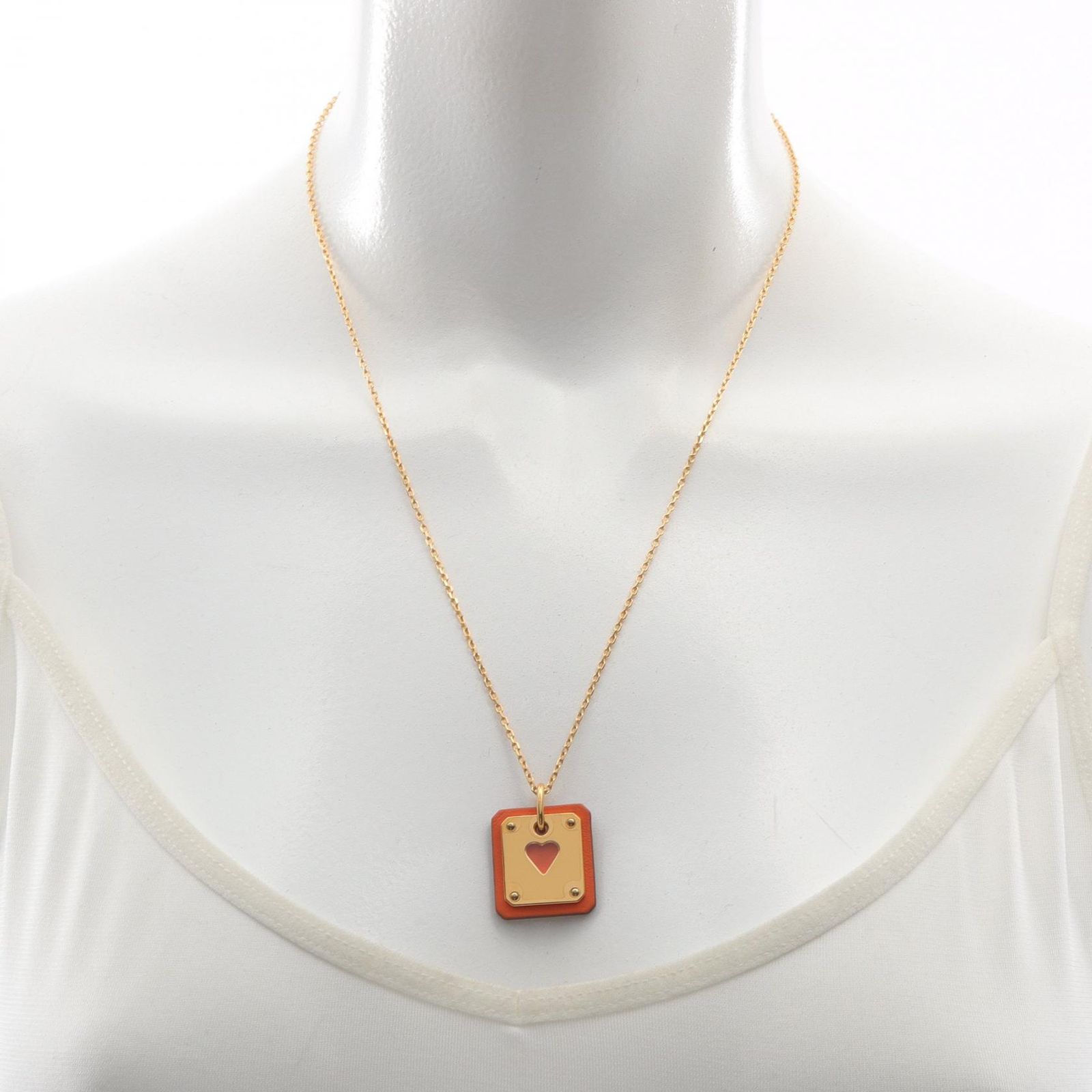 美品✨ エルメス イリアード ネックレス オレンジ × ゴールド 楽天市場】HERMES エルメス ネックレス イリアードネックレス