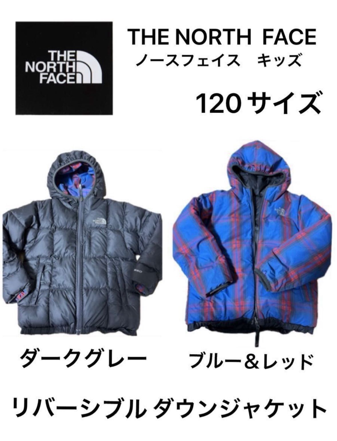 中古 【THE NORTH FACE KIDS】リバーシブル ダウンジャケット 120 