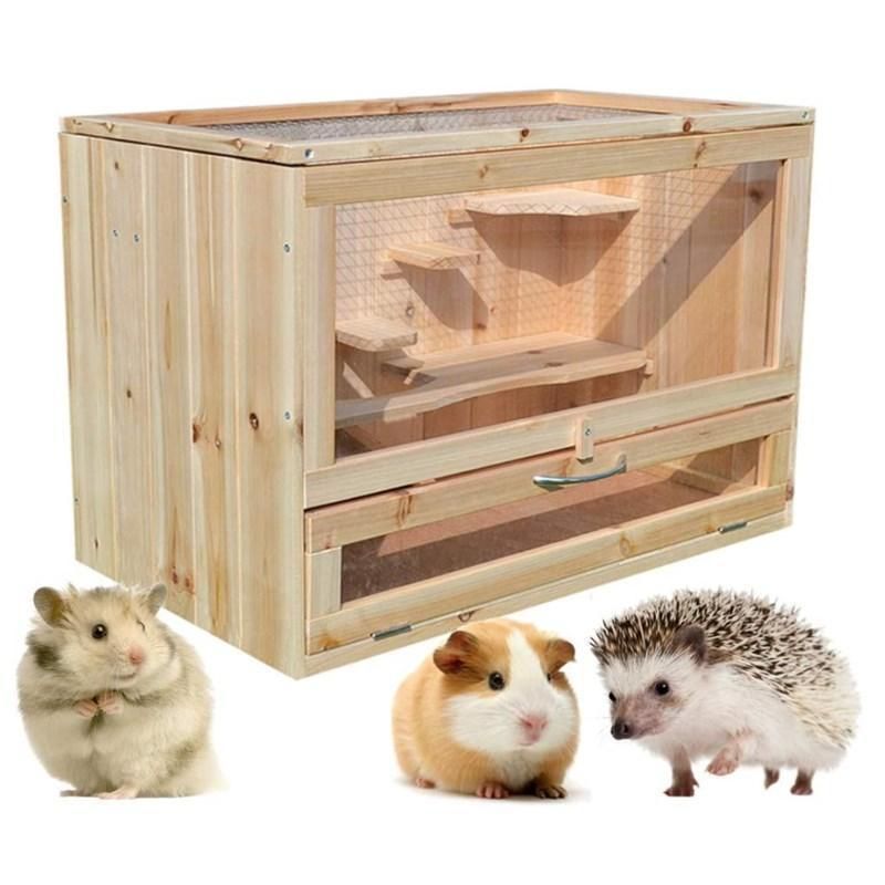 【新品！お値下げ】木製ハムスター、ハリネズミ等のお家 ハリネズミのお家 31.1cm × 28cm × 24cm | ハムスターボックス