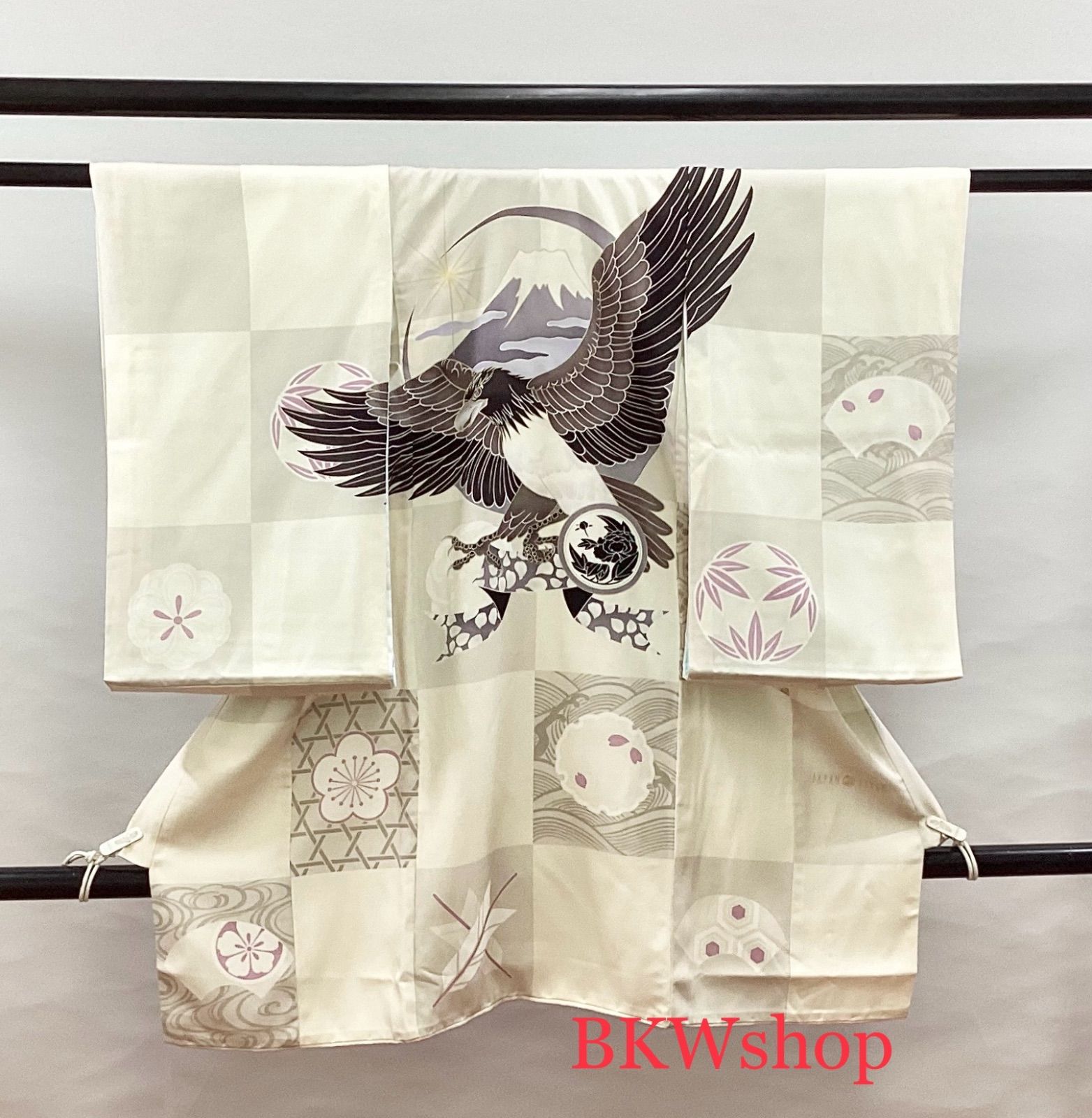現品限り used 産着 正絹 男の子 ＪＡＰＡＮ ＳＴＹＬＥ お宮参り 初着 着物 長襦袢付