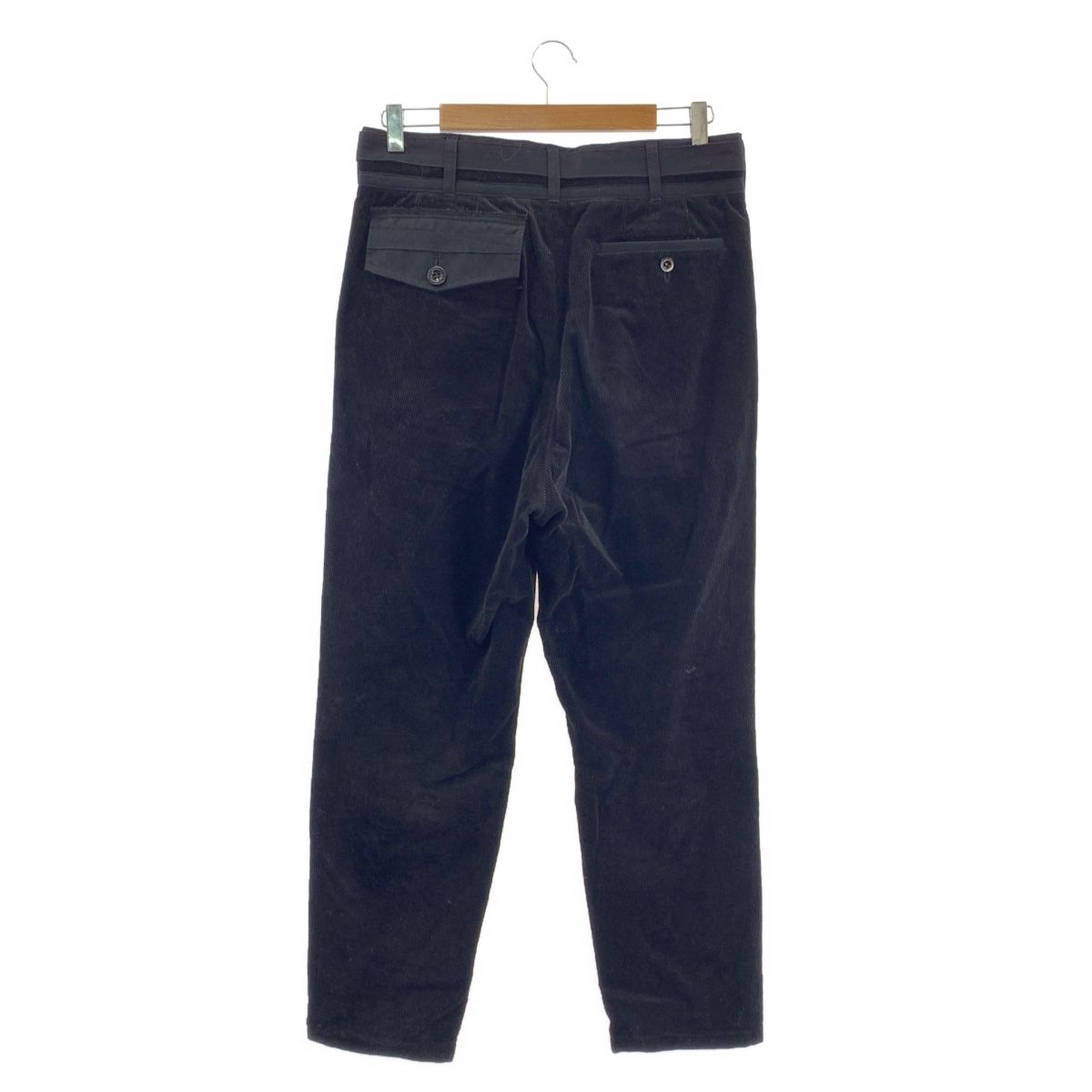  sacai サカイ コーデュロイ ベルテッドパンツ 2 ブラック メンズ その他 パンツ