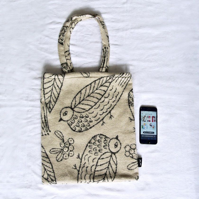 トートバッグ 松尾ミユキ 33.5×39cm Bird fruits-8