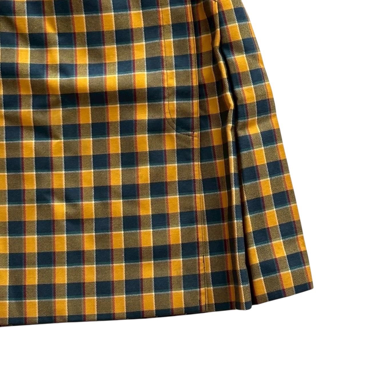Christian Dior クリスチャンディオール プリーツスカート 黄 紺 ミニ スポーツ ゴルフ レディース Sサイズ WWW_MORNINGWALKER_COM