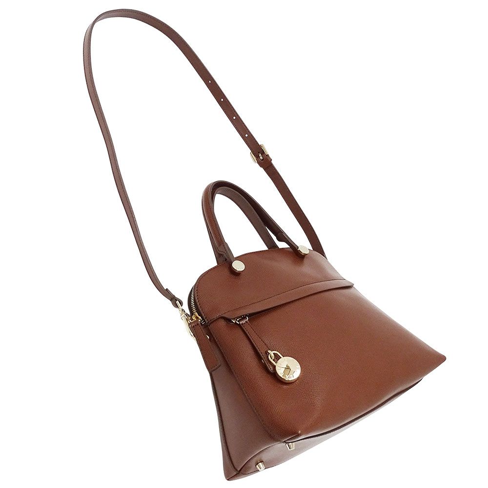 未使用　フルラ　2way ショルダーバッグ　近年モデル　レザー　茶ブラウン 中古】 フルラ Furla ハンドバッグ ショルダーバッグ、2way