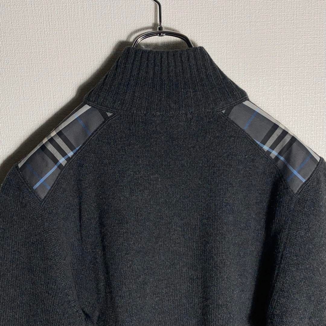 極美品BURBERRYバーバリー　ウールカシミヤセーター　Lサイズ　ハーフジップ Straykidsスンミン着用【Burberry】EKD ウールカシミヤセーター