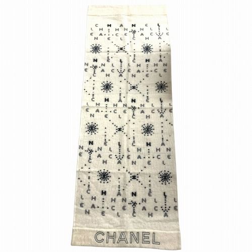 シャネル CHANEL モヘア混 ストール ココマーク 大判 長方形 ベージュ オフホワイト GY41