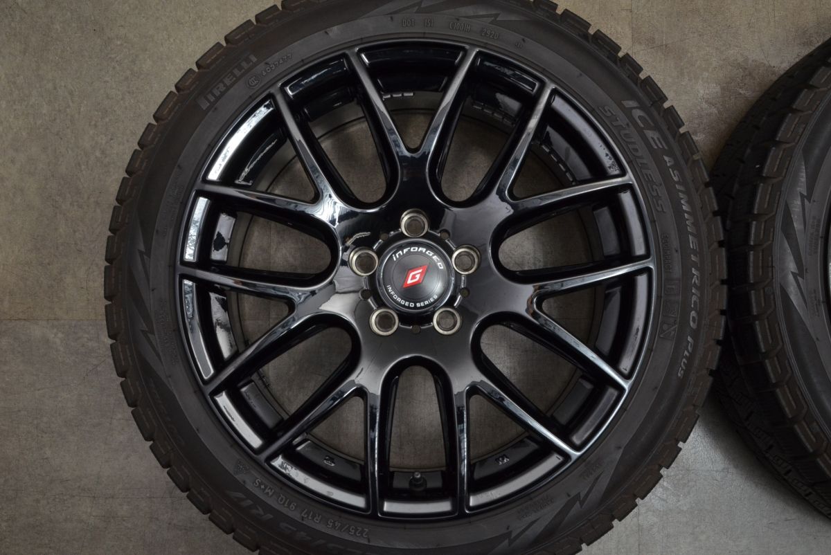 バリ溝】inFORGED 17in 7.5J +45 PCD108 ピレリ アイスアシンメトリコ 
