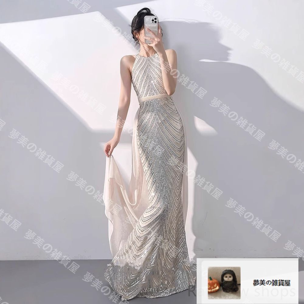 【Needle & Thread】ワンショルダー フリル付き スパンコールドレス Needle & Thread】ワンショルダー フリル付き スパンコール