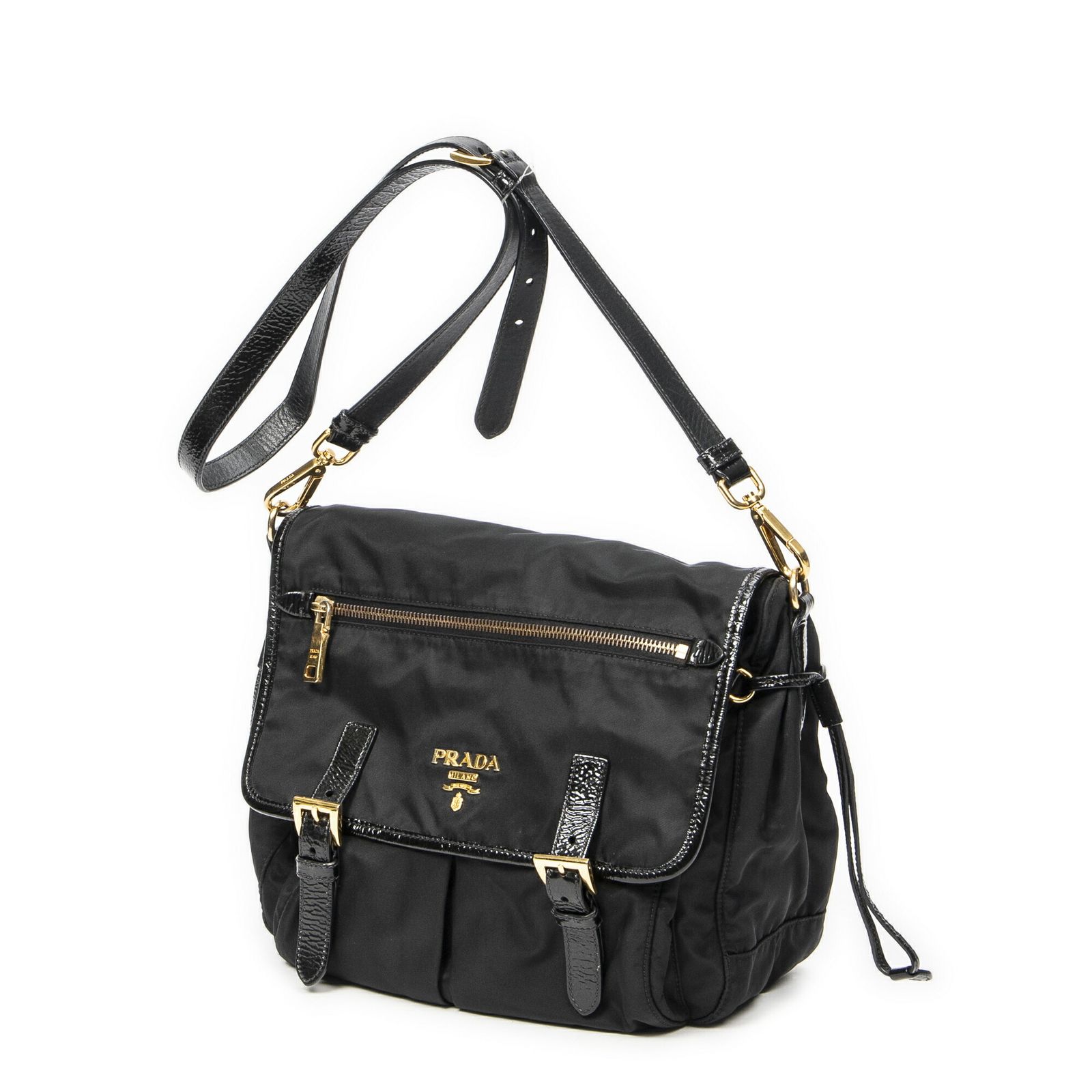 PRADA プラダ スモール メッセンジャー黒ナイロンキャンバスA