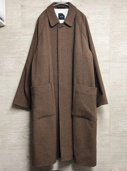 ATON エイトン 21AW CAMEL HOUNDS TOOTH BALMACAAN COAT コート 