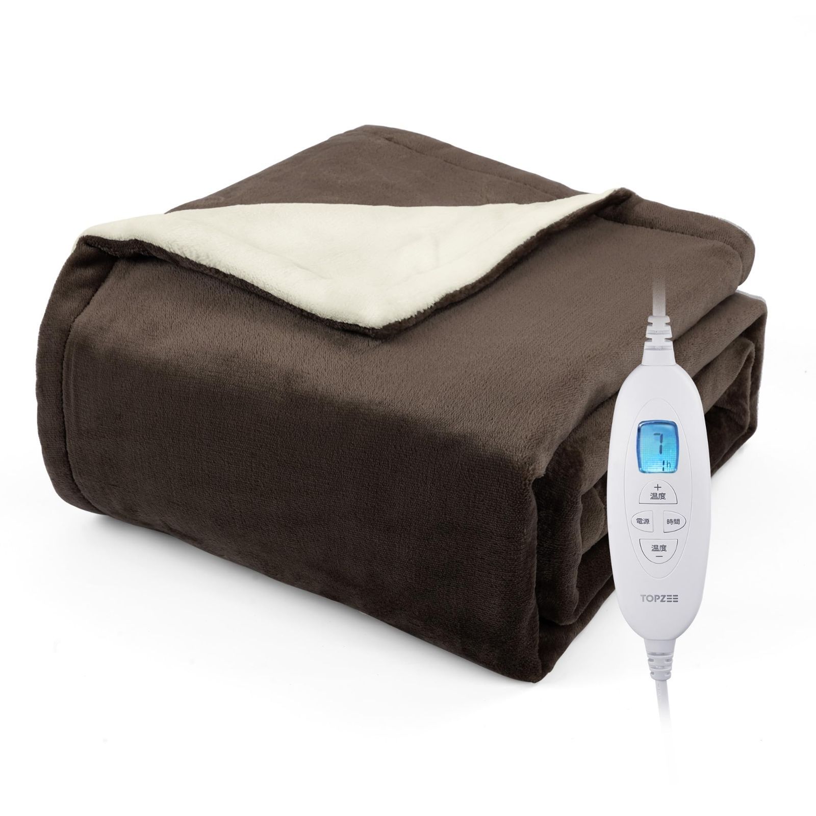 人気商品 電気毛布 掛け敷き兼用 電気毛布 ダニ退治 洗える 両面フランネル 電気膝掛け 電気敷き 188×130cm 省エネ 10段階温度調節 電気ブランケット 1-9Hタイマー TOPZEE 電気敷毛布 電気掛け毛布 andGIRL 秋号掲