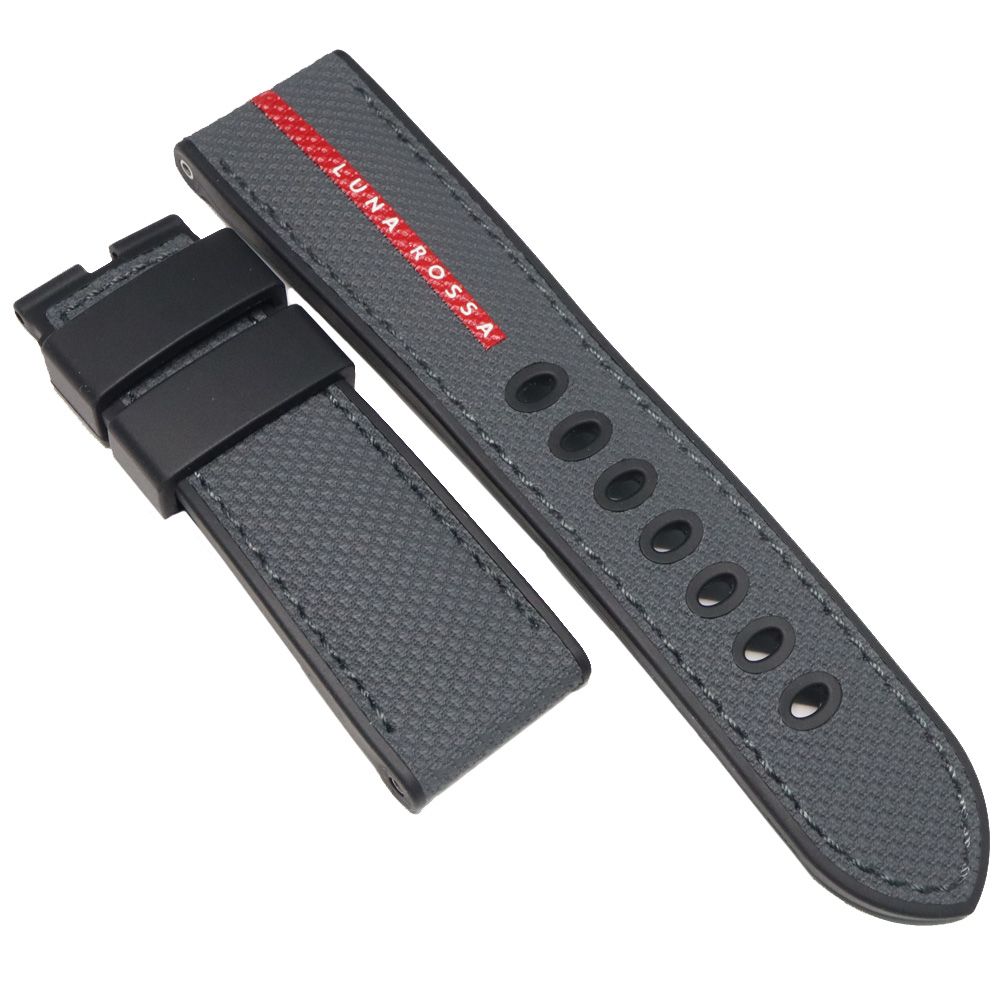 名古屋 パネライ 純正 ルナロッサ グレーストラップ 24|22MM ラバーベルト 腕時計 パーツ 小物 etc