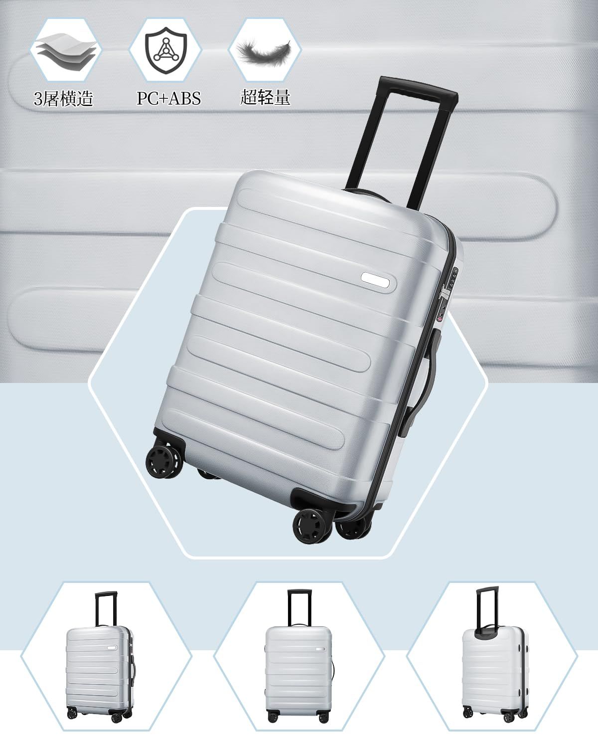 TSAロック搭載 ファスナータイプ