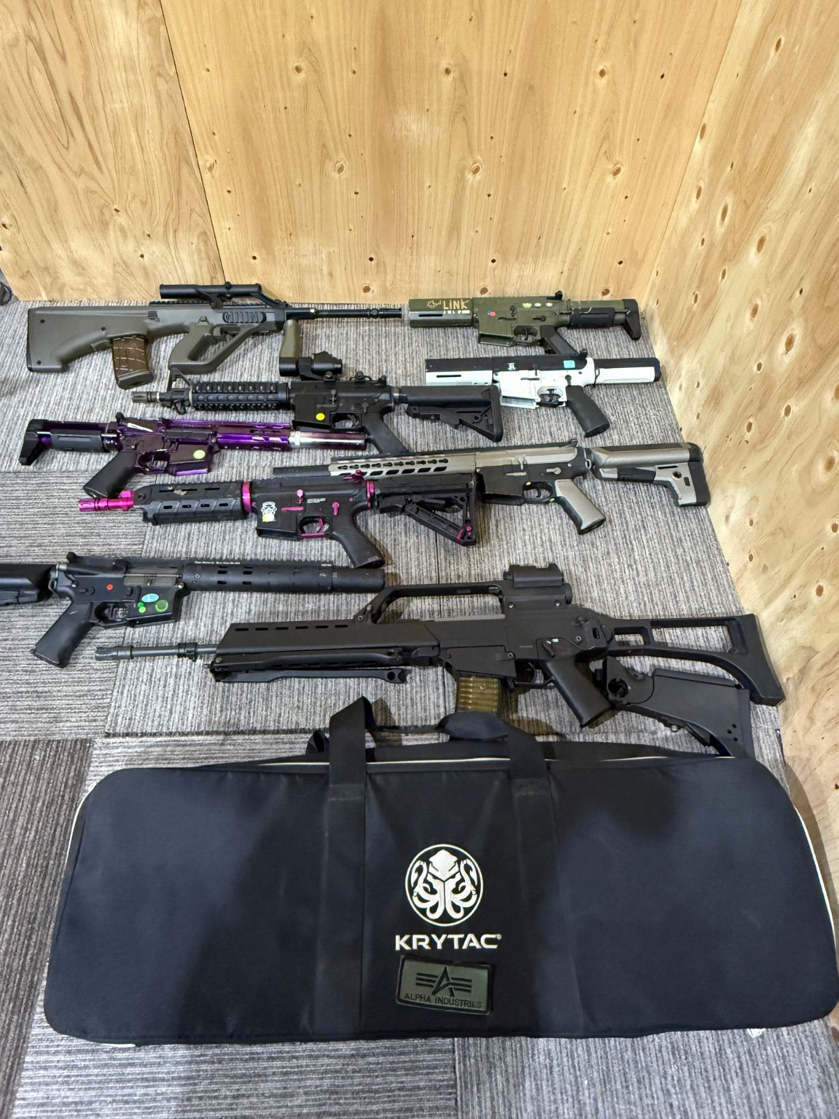 SGM ジャンク エアガン KRYTAC S-Tアサルトライフル 電動ガン ガスガン まとめ売り 銃 ケース付き