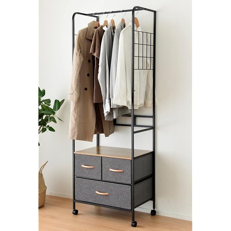 木製ポールハンガーハンガーラック 倒れにくい 落ちにくい 調節可能