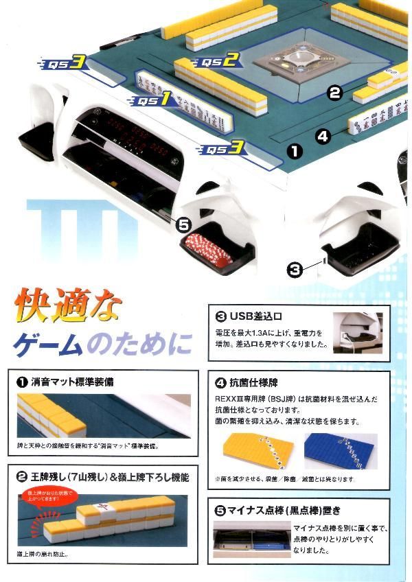 ☆新品即決！☆全自動麻雀卓アモスレックス3☆ホワイト☆【上下