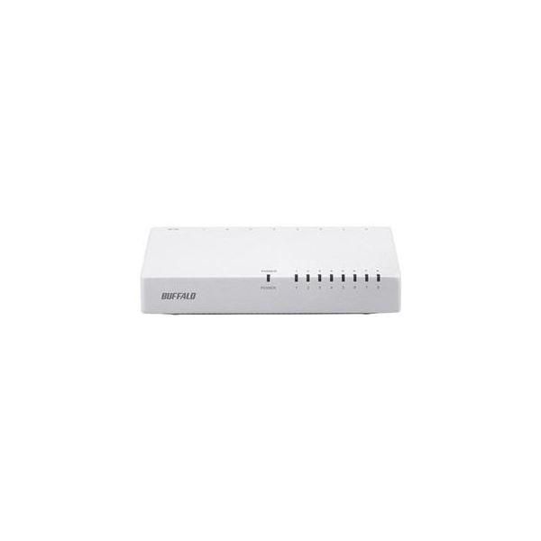（まとめ） BUFFALO バッファロー 10／100Mbps対応スイッチングHub プラスチック筐体／電源外付けモデル（8ポート） ブラック LSW4-TX-8EP／WHD 〔×2セット〕