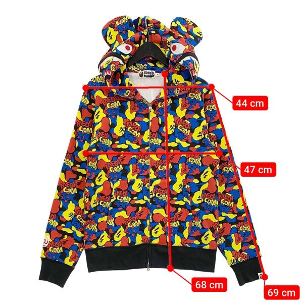 A BATHING APE MEDICOMTOY ベアブリック shark full zip hoodie