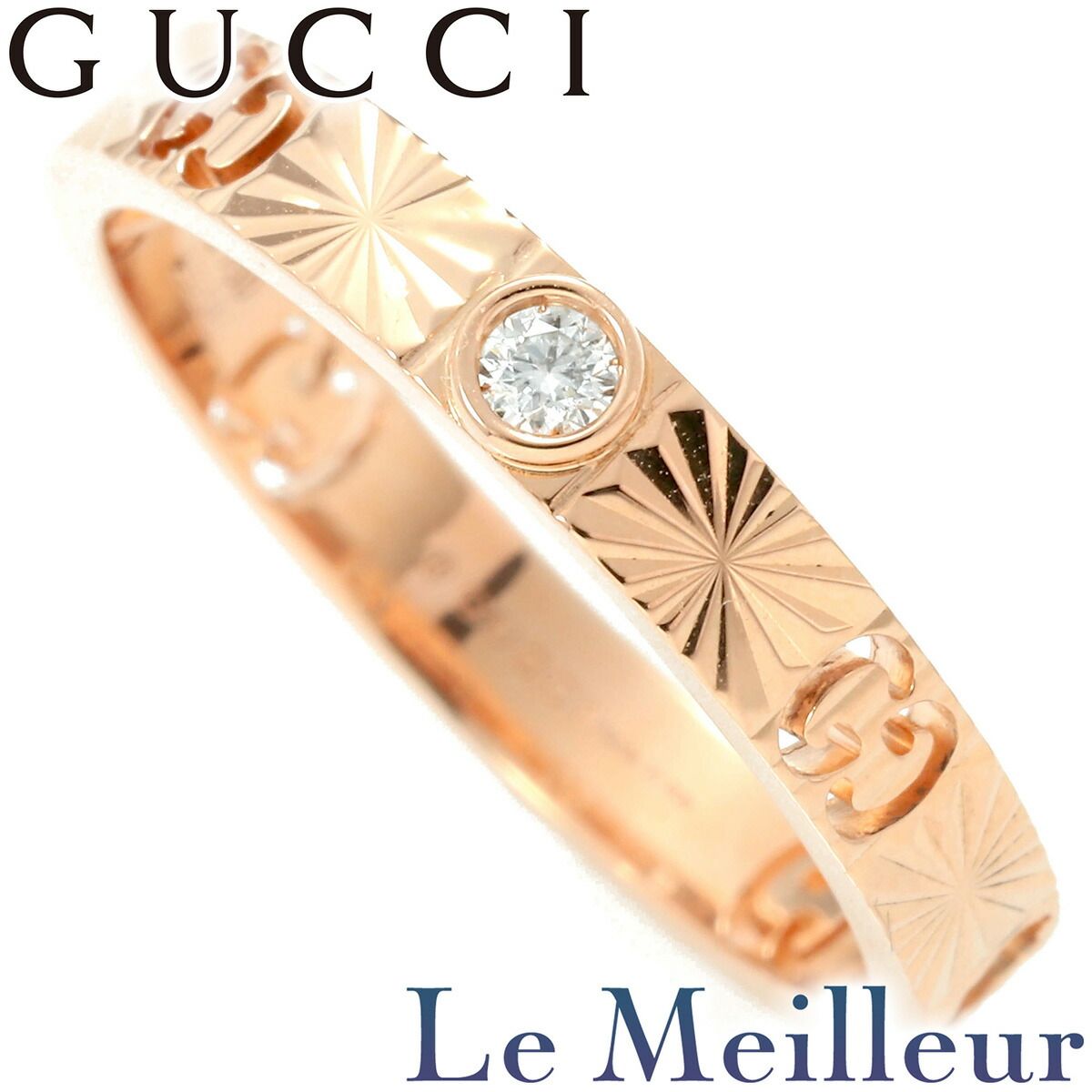 グッチ GUCCI ジージー アイコン ハート リング 指輪 ダイヤモンド 