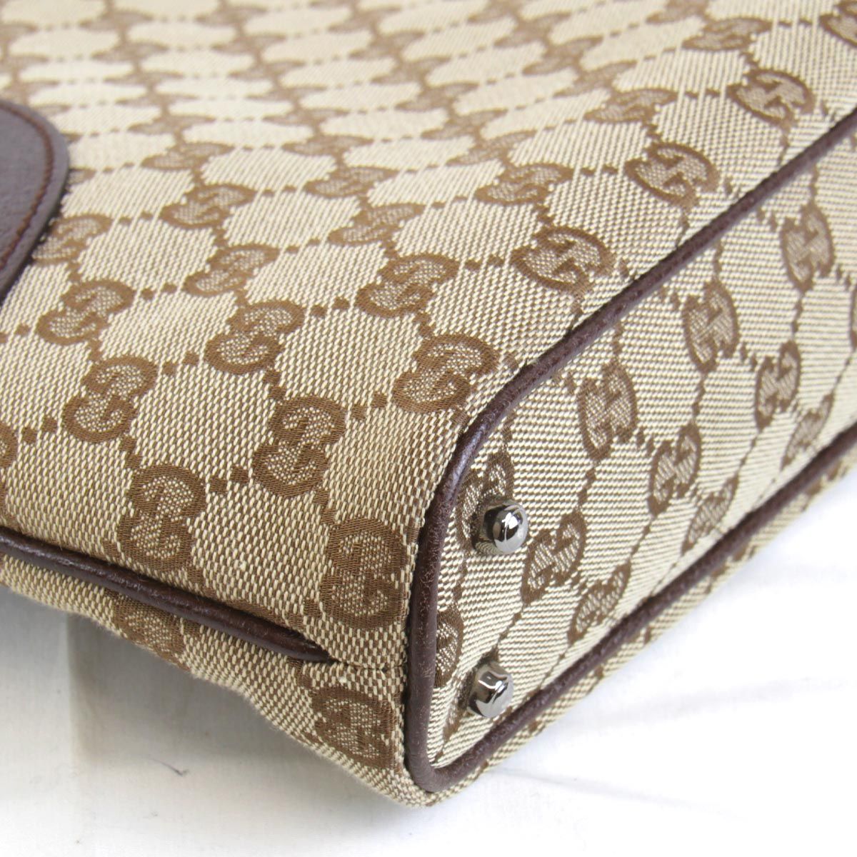 美品『USED』 グッチ 113015 ハンドバッグ GGキャンバス ブラウン  