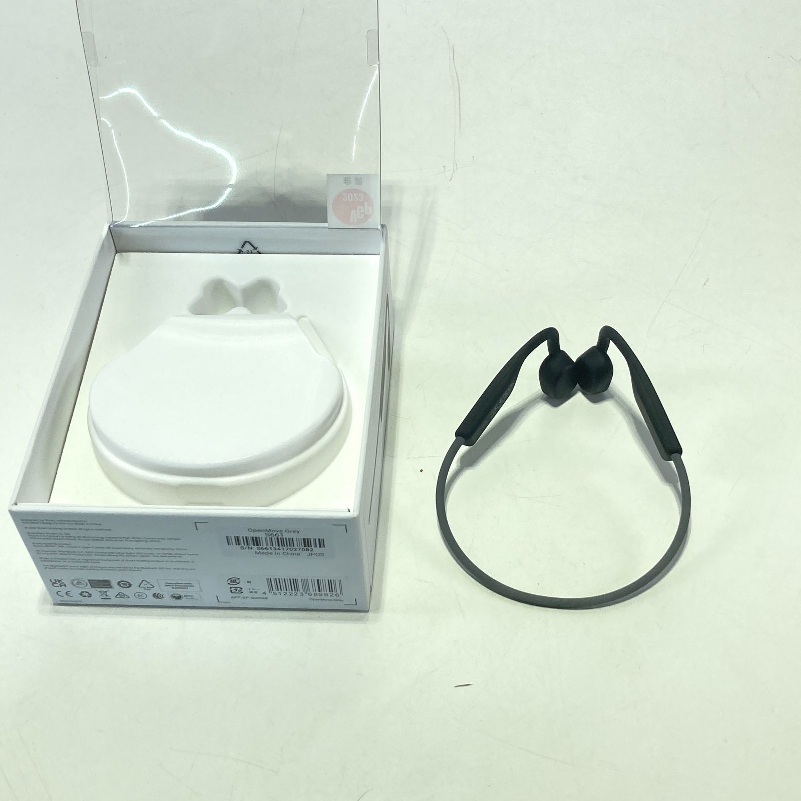 中古美品 SHOKZ ショックス OPEN MOVE 骨伝導イヤホン S661 Grey グレー 動作確認済